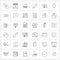 36 Universal Line Icon Pixel Perfect Symbols of map, hospital, weather, medical, edit