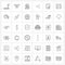 36 Universal Line Icon Pixel Perfect Symbols of text, pointer, heart, mouse, restaurant