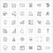 36 Universal Line Icon Pixel Perfect Symbols of transport, ambulance, password, calculations, calculator