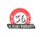 36 Warranty Redish Grey logo icon button stamp vector