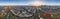 360 aerial drone photo of Levallois and La Defense skyscrapers by la Seine during sunset