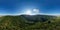 360 aerial drone view, with the mountain of Vieil Armand, the Hartmannswillerkopf and the plain below with the Alsace villages