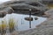 360 camera in scandinavian landscape. Sweden sea side with rocks