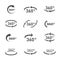 360 degree circular rotation. Set Vector icons and web button. COLLECTION OF ICONS