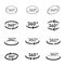 360 degree circular rotation. Set Vector icons and web button. COLLECTION OF ICONS