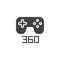 360 degree gamepad vector icon