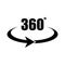 360 degree icon. Angle 360 degrees. Vector icon design. Round logo. Cycle arrow sign symbol. Vision concept. Flat abstract design