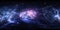 360 degree interstellar cloud of dust and gas. Space background with nebula and stars. Glowing nebula, equirectangular projection