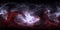 360 degree interstellar cloud of dust and gas. Space background with nebula and stars. Glowing nebula, equirectangular projection