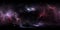 360 degree interstellar cloud of dust and gas. Space background with nebula and stars. Glowing nebula, equirectangular projection