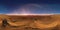 360 degree night alien desert landscape. Equirectangular projection, environment map, HDRI spherical panorama