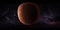 360 degree outer space panorama with planet Mars, environment HDRI map. Equirectangular spherical projection. Martian landscape