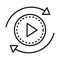 360 degree panoramic video button linear style icon design
