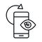 360 degree smartphone optical rotation linear style icon design