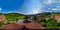 360-degree spherical panoramic view of little village Breitenbach in Vosges mountains