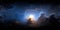360 degree stellar space background with nebula in another dimension. Panorama, environment 360 HDRI map