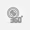 360 degree video camera outline vector icon