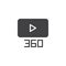 360 degree video content vector icon