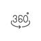 360 degree video outline icon