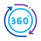 360 degree view icon vector outline illustration