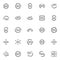 360 degree view line icons set