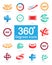 360 Degree View Related Vector Icons