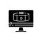 360 degree view video black glyph icon