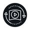 360 degree virtual video player reality block and line style icon design