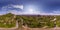 360 degrees aerial panorama of the Dzhendem tepe also known as Y