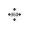 360 degrees arrows vector icon