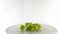 360 degrees. Berry gooseberry green, white background. Vegetarian, diet food