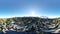 360 degrees. futuristic city, town. Architecture of the future. Aerial view. 3d rendering. spherical panorama