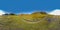 360 degrees Icelandic aerial landscape. Equirectangular projection environment map. Full spherical panorama