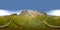 360 degrees Icelandic aerial landscape with a viking village in Stokksnes. Equirectangular projection environment map