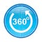 360 degrees rotate arrow icon floral blue round button