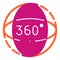 360 degrees rotation flat icon. Angle 360 degrees color icons in trendy flat style. 360 degrees view gradient style