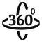 360 degrees rotation icon, simple style