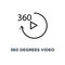 360 degrees video icon. Simple element illustration. Play button