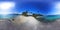 360 degrees view of La Caravelle beach seen from a cement jetty