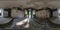 360 hdri panorama in entrance hall of abandoned empty concrete room or unfinished building in full seamless spherical panorama in