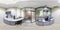 360 hdri panorama inside interior of modern research medical laboratory or ophthalmological clinic with equipment in