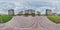 360 hdri panorama near playground in middle of modern multi-storey multi-apartment residential complex of urban development in
