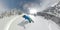 360, OVERCAPTURE, 3D: Awesome pro snowboarder dude rides fresh snow off piste.