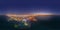 360 panorama by 180 degrees angle seamless panorama of aerial view of Burj Al Arab Jumeirah Island or boat building, Dubai