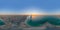 360 panorama by 180 degrees angle seamless panorama of aerial view of Burj Al Arab Jumeirah Island or boat building, Dubai