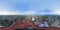 360 panorama by 180 degrees angle seamless panorama of aerial view of the Giant Golden Buddha in Wat Paknam Phasi Charoen Temple