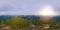 360 panorama by 180 degrees angle seamless panorama view of aerial top view of Samet Nangshe and tropical green forest trees at