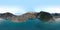 360 panorama of Issyk mountain lake from a height