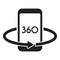 360 phone simulation icon simple vector. Augmented reality