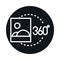 360 picture view virtual tour image block and line style icon design